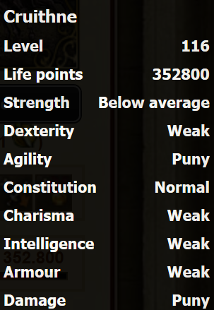 Cruithne stats