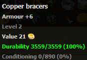 Copper bracers stats