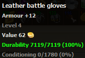 Leather battle gloves stats