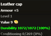 Leather cap stats