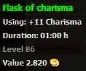 Flask of charisma stats