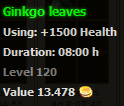 Ginko leaves stats