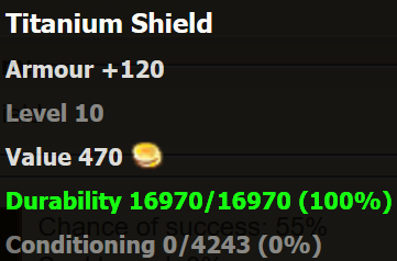 Titanium Shield stats