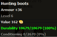 Hunting boots stats