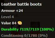 Leather battle boots stats