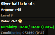 Silver battle boots stats