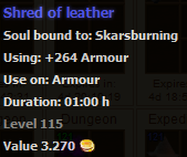 Shred of leather stats