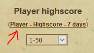 7 day highscores