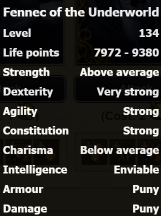 Fennec of the Underworld stats