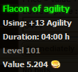 Flacon of agility stats
