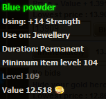 Blue powder stats