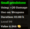 Small grindstone stats